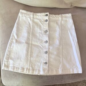 H&M White Button-Down Mini Skirt